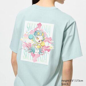 NWT Uniqlo Pop Mart Skull Panda Graphic Green T-Shirt Women US Size medium